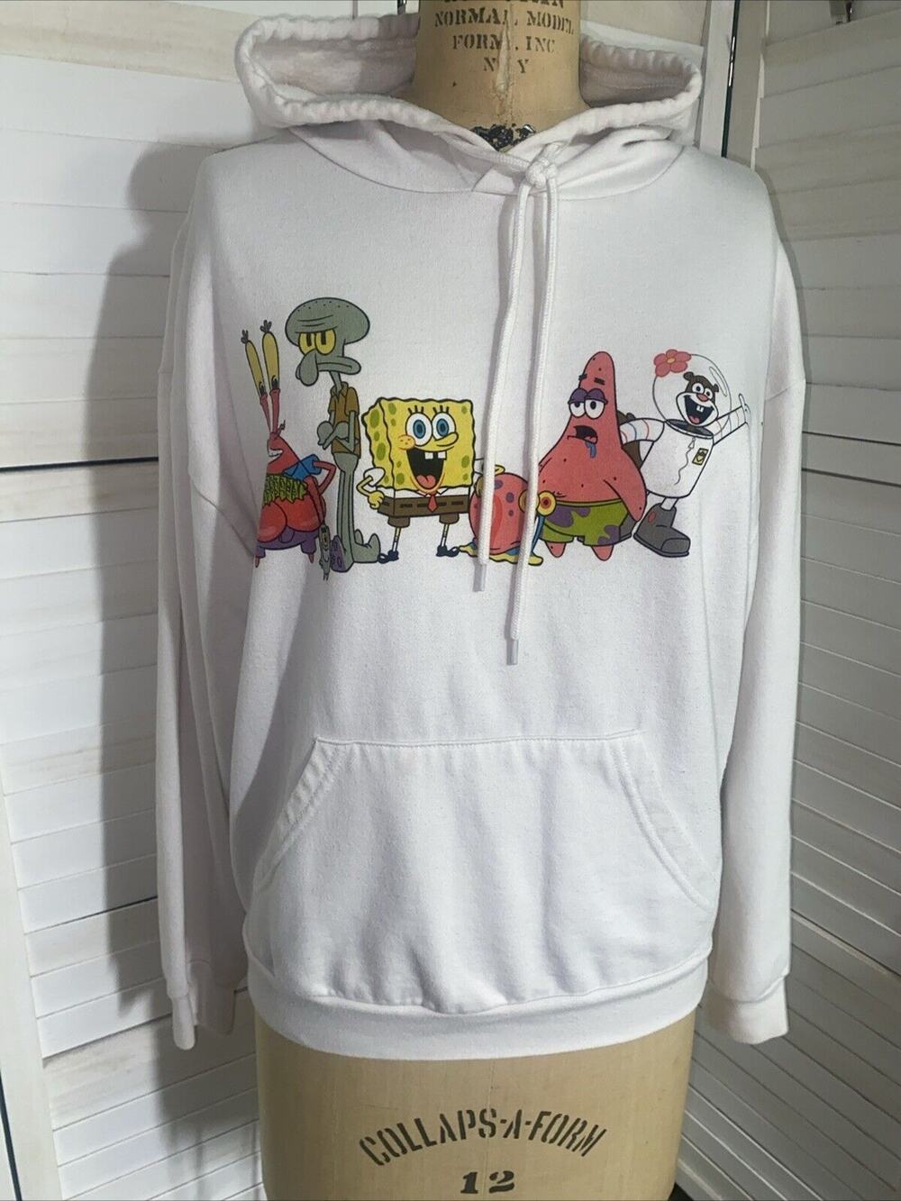 Nickelodeon Spongebob Squarepants White Pullover Sweatshirt Sz Medium